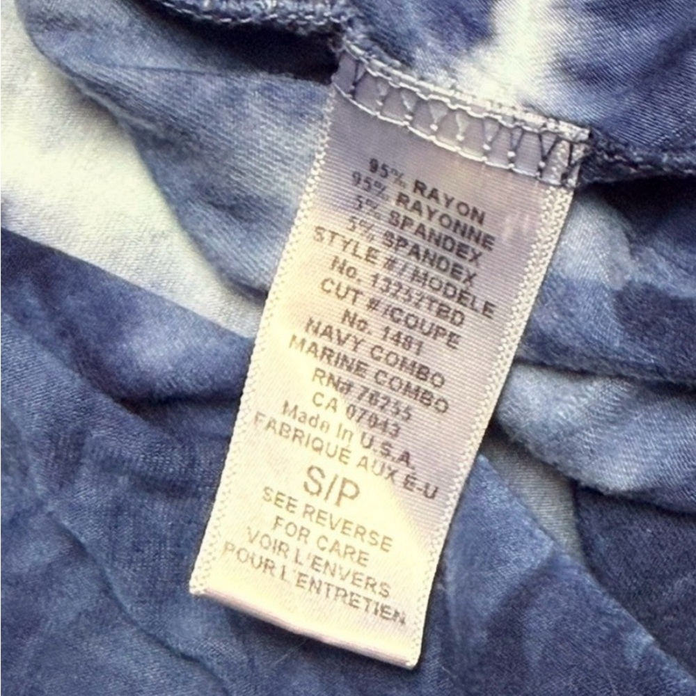 Tryst by Matthew Blue Tie Dye Henley Racerback Tank - Size S - Picture 5 of 8